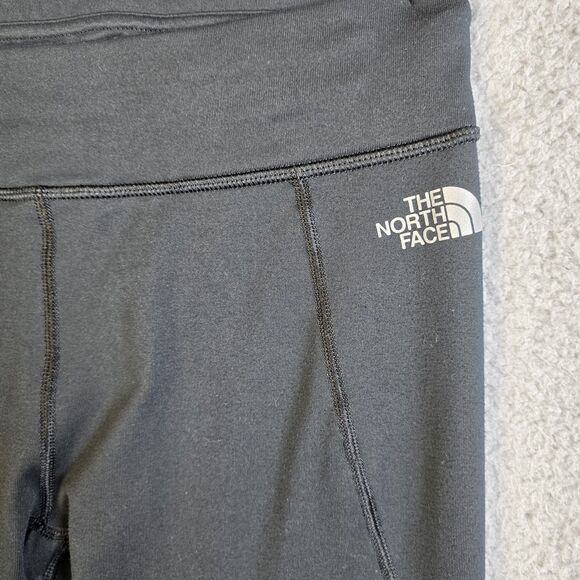 The North Face Womens Leggings M Black Capri Athletic Yoga Stretch Workout Logo - Picture 4 of 16